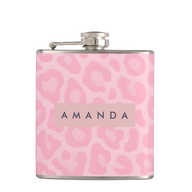 Cantil Estampa de leopardo rosa macio personalizada (Frente)