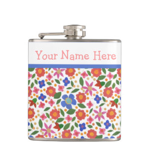 Cantil Estilo de Arte Folclórica bonito no Flask Branco d