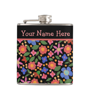 Cantil Estilo de Arte Folclórica bonito no Flask de Ponta