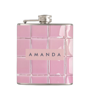 Cantil Estilo de Azulejo de Vidro Rosa Personalizado