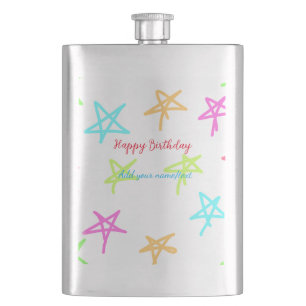 Cantil Estrelas coloridas feliz aniversário adicionar nom