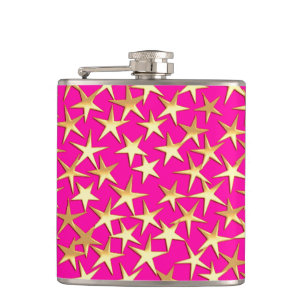 Cantil Estrelas Douradas de cor-de-rosa fuchsia