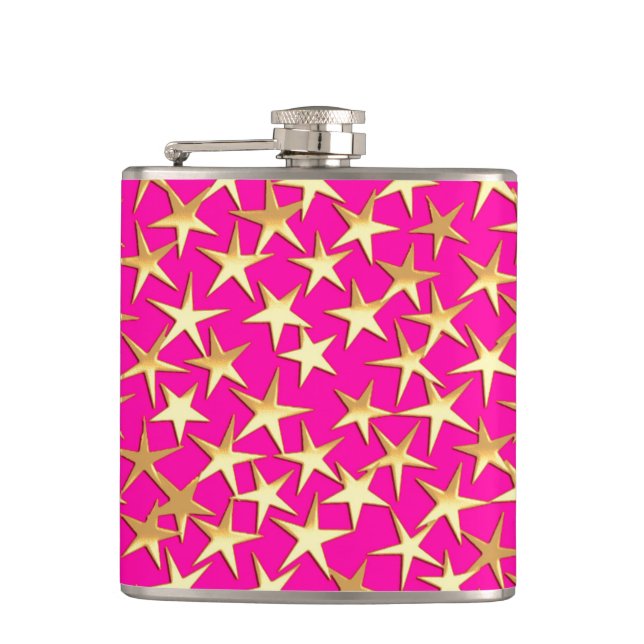 Cantil Estrelas Douradas de cor-de-rosa fuchsia (Frente)