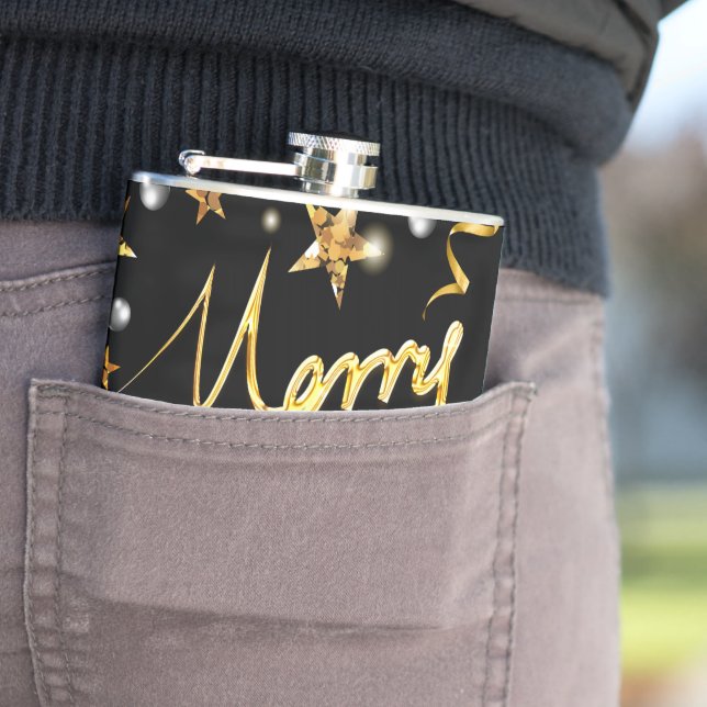 Cantil Estrelas Douradas e Negras de luxo - Xmas Metálico (In Situ)