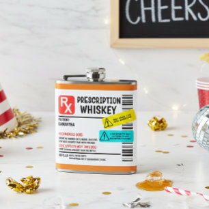 Cantil Etiqueta de Aviso Personalizado Whiskey com Prescr