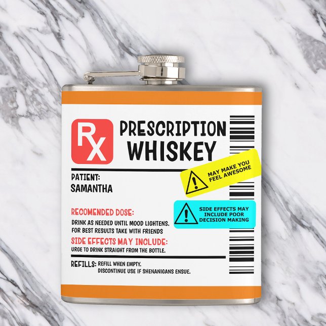 Cantil Etiqueta de Aviso Personalizado Whiskey com Prescr (Criador carregado)