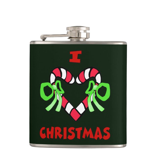 Cantil Eu Adoro Flask De Natal (Frente)