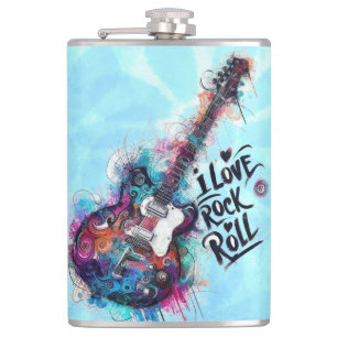 Cantil Eu Adoro Rock N Roll Música Elétrica Arte Azul