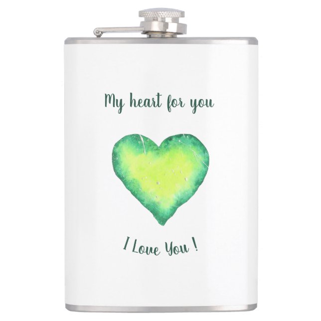 Cantil Eu Amo-Te Bastante Verde E Azul, Aniversário (Frente)