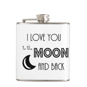 Cantil eu amo você até a lua e de volta preto branco mode