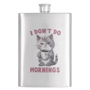 Cantil Eu não faço manhãs - Cinza gato com café
