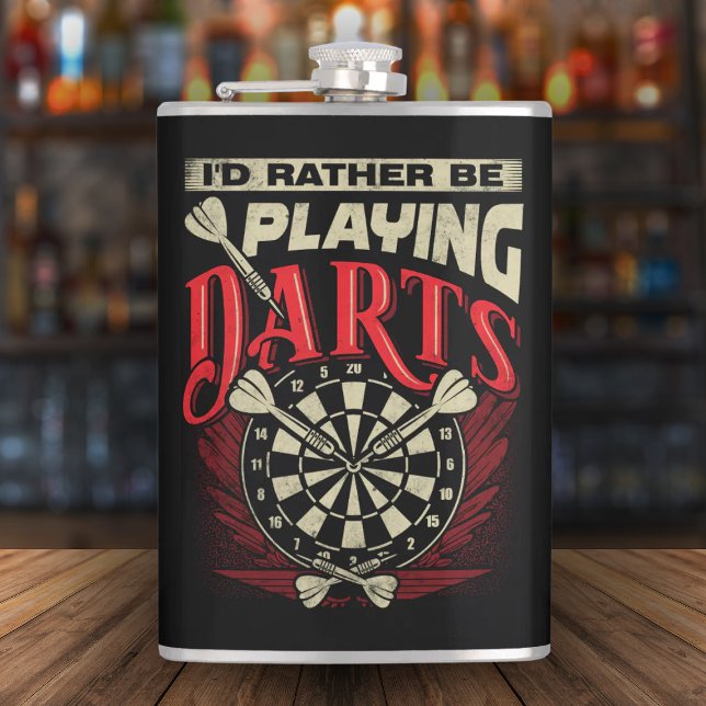 Cantil Eu Preferencialmente jogando Darts Flask 8 oz. (Criador carregado)