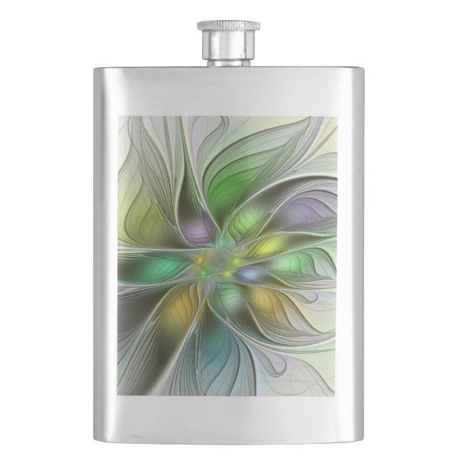 Cantil Fantasia Flor Colorida Moderno Abstrato Fractal (Frente)