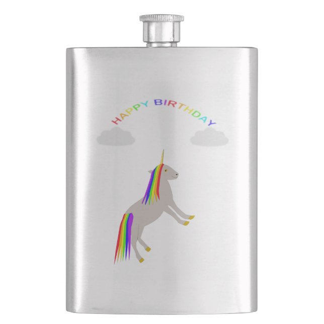 Cantil Fantasy Birthday Unicorn Rainbow and Clouds (Frente)