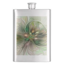 Cantil Fantasy Moderna Abstrato, Flor Fractal Colorida