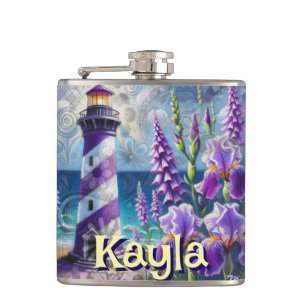 Cantil Farol Roxo com Foxglove & Iris Personalizado