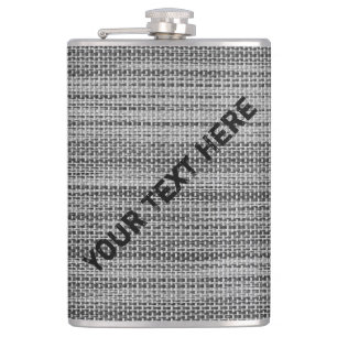 Cantil Faux Cinza Tecido Texto Personalizado