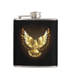 Cantil Faux Gold Foil Peace Dove em Preto