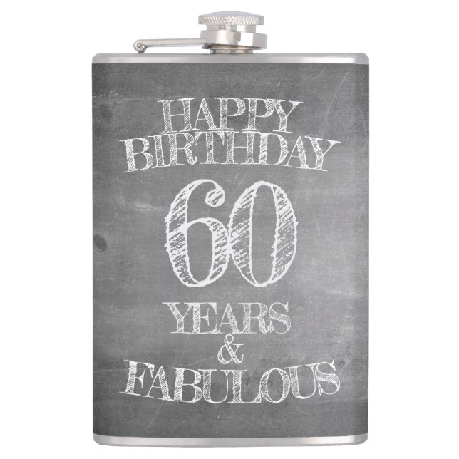 Cantil Feliz aniversário - 60 anos e fabuloso em chalkboa (Frente)