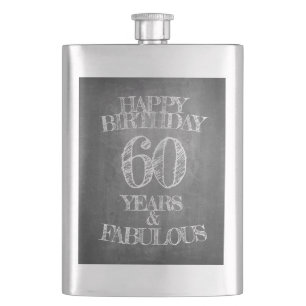 Cantil Feliz Aniversário - 60 Anos & Fabuloso em chalkboa