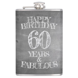 Cantil Feliz Aniversário - 60 Anos & Fabuloso em chalkboa