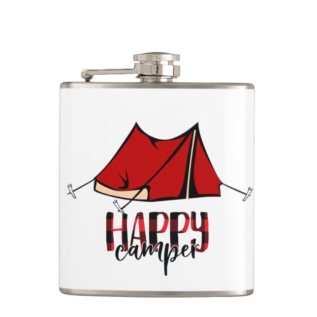 Cantil Feliz Camper Vinyl Wrapper Flask (Frente)