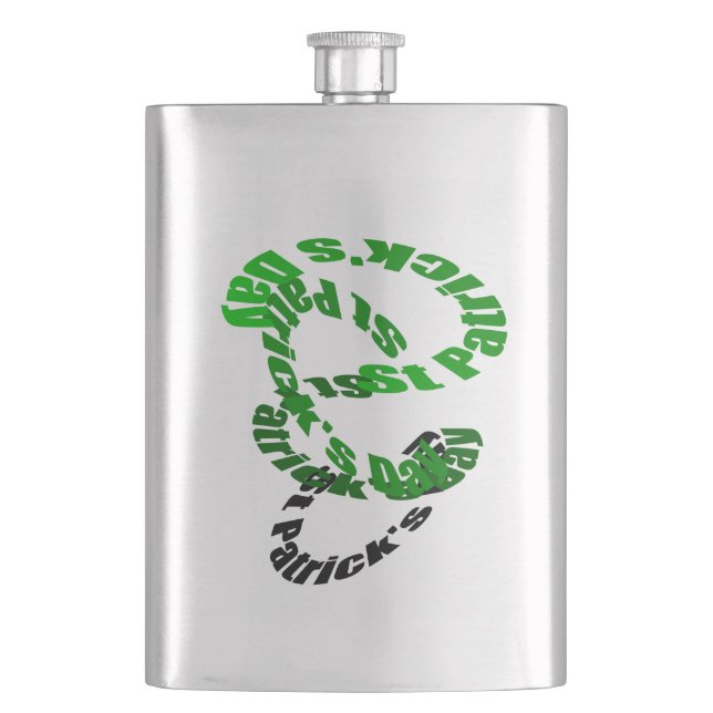 Cantil Feliz Dia de São Patrício Whirl Flask (Frente)