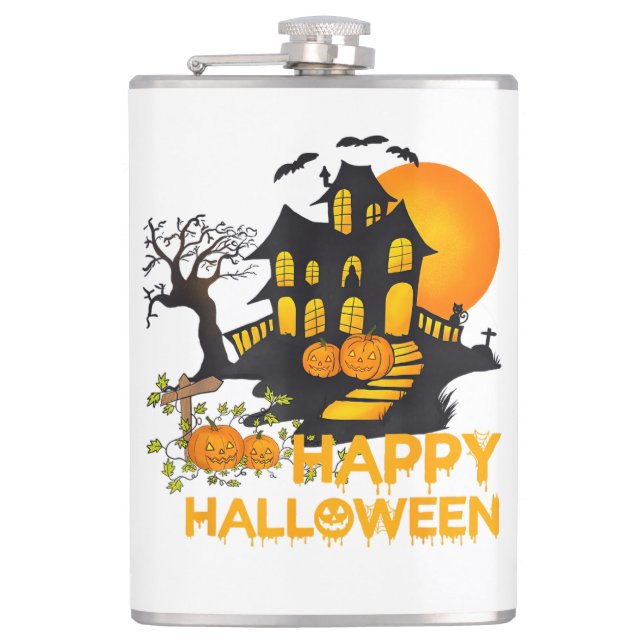 Cantil Feliz Halloween Abóbora Assustadora Casa Assombrad (Frente)
