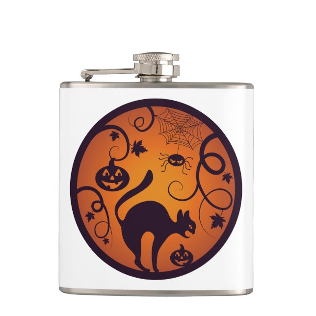 Cantil Feliz lanterna do Halloween aranhas e morcegos neg (Frente)