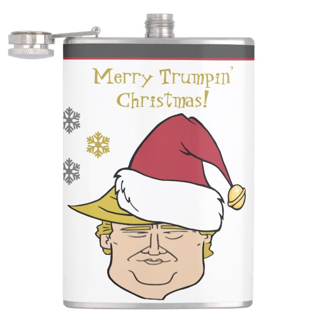 Cantil Feliz Maga Trump Christmas Flask (Aberto)
