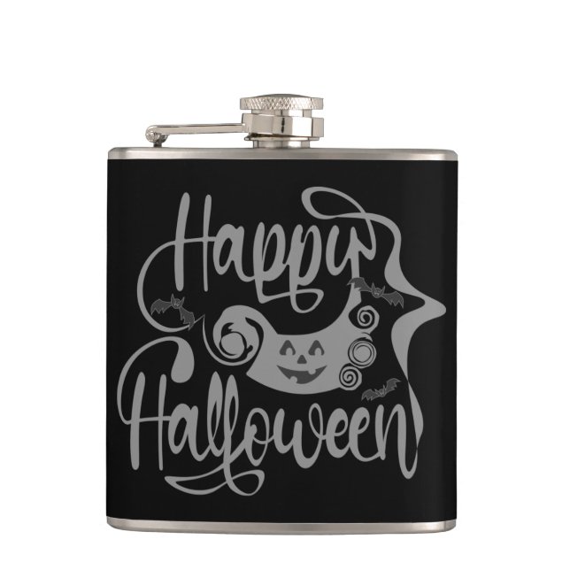 Cantil Feliz morcego de Halloween jack ou lanterna (Frente)