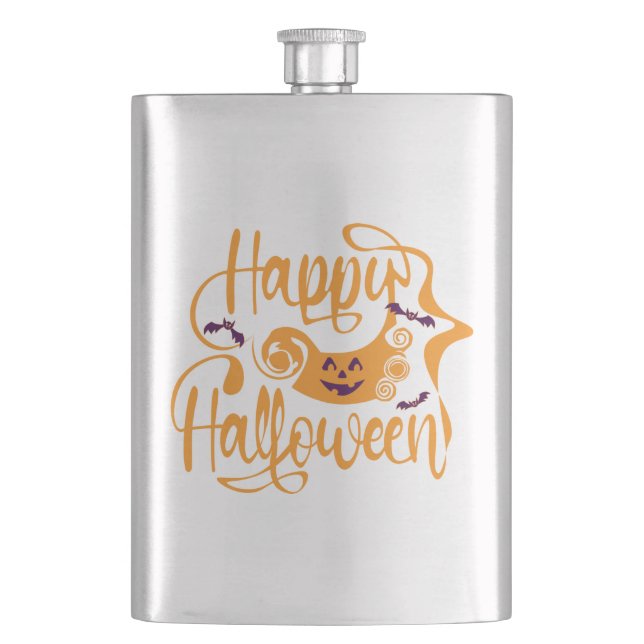 Cantil Feliz morcego de Halloween jack ou lanterna (Frente)