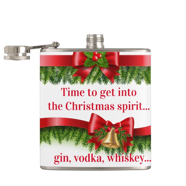 Cantil Feliz Natal (Christmas Decorated Flask with Holiday Text Message!)