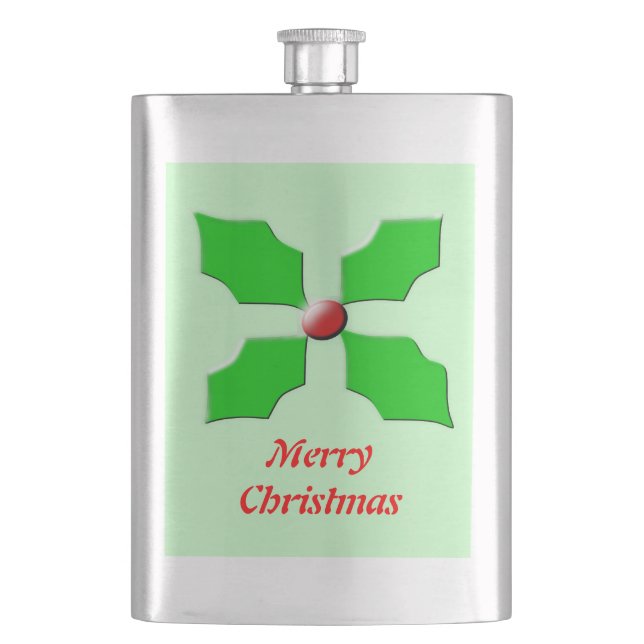 Cantil Feliz Natal Holly Flasks (Frente)