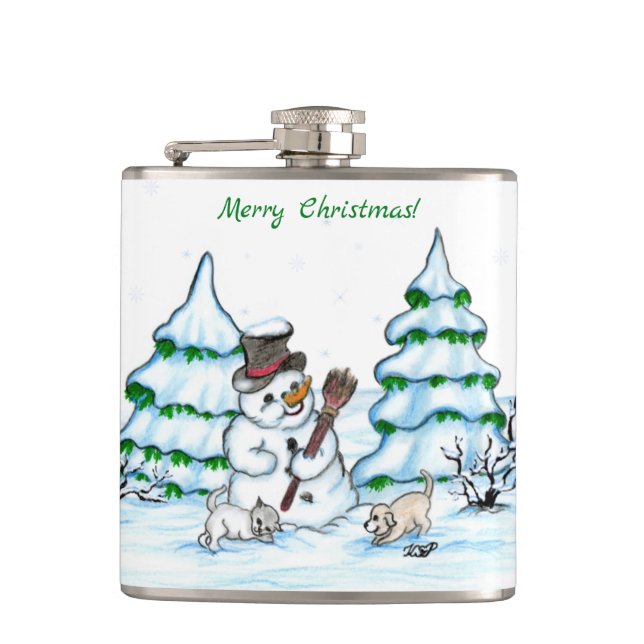 Cantil Feliz Natal! Neve com Cat e Puppy (Frente)