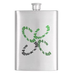 Cantil Feliz Rua Patrick Flask Clover 4 Folhas