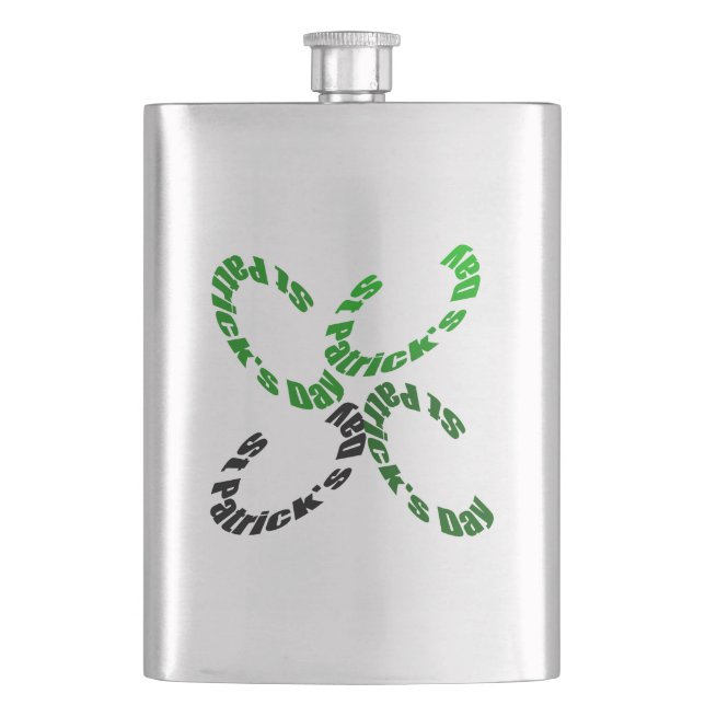 Cantil Feliz Rua Patrick Flask Clover 4 Folhas (Frente)