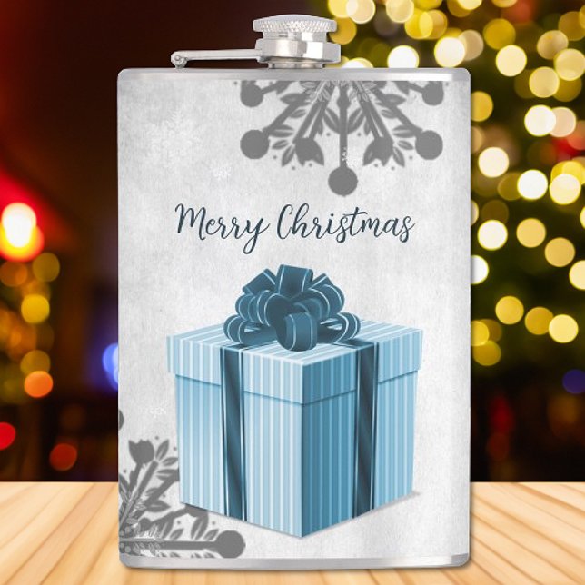 Cantil Feriado de Natal Azul (Blue Christmas Gift Holiday Flask)