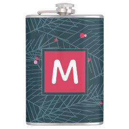 Cantil Feriado Personalizado do Monograma Modern Spruce e