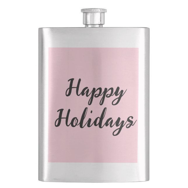 Cantil Feriados de Natal simples e felizes, cor-de-rosa (Frente)
