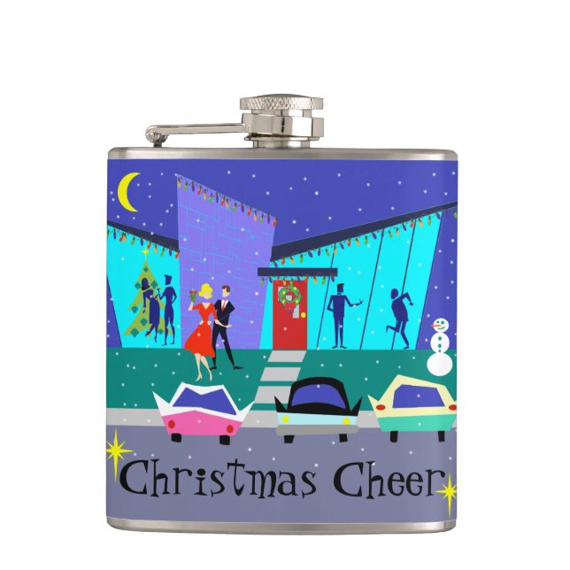 Cantil Festa de Natal do Retro Holiday Flask (Frente)