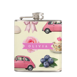 Cantil Fita Personalizada de Cocktail Rosa Fofa Coquete