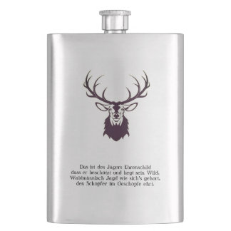 Cantil Flachmann mit Hirsch "Leitspruch" / Hip flask deer