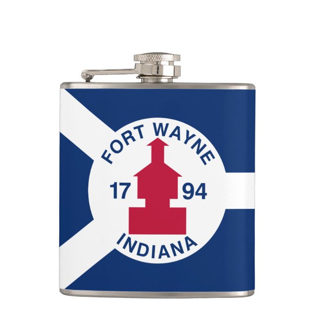 Cantil Flag Fort Wayne, Indiana Flask (Frente)