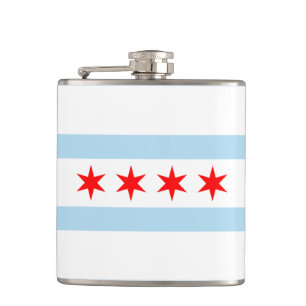 Cantil Flag of Chicago, Illinois Hip Flask