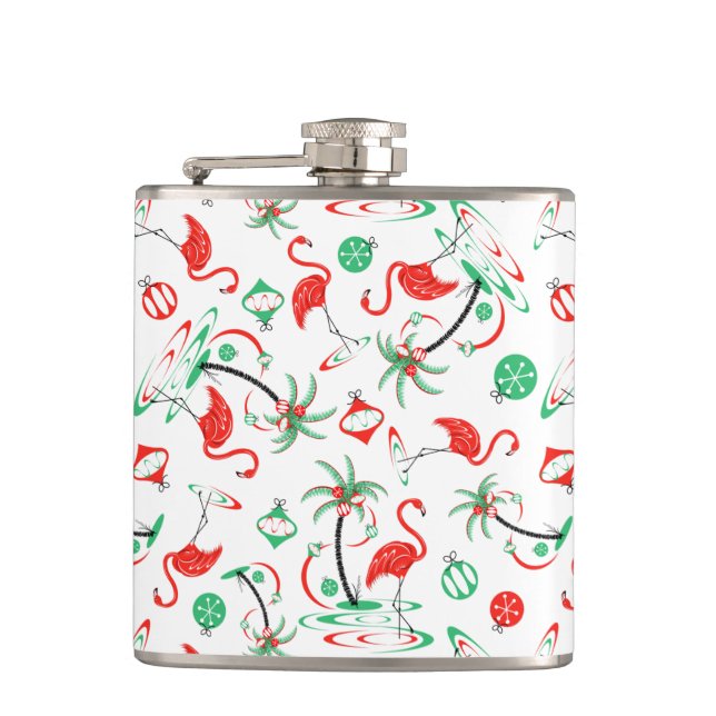 Cantil Flamingo Multi-Frasco de Natal Vermelho (Frente)