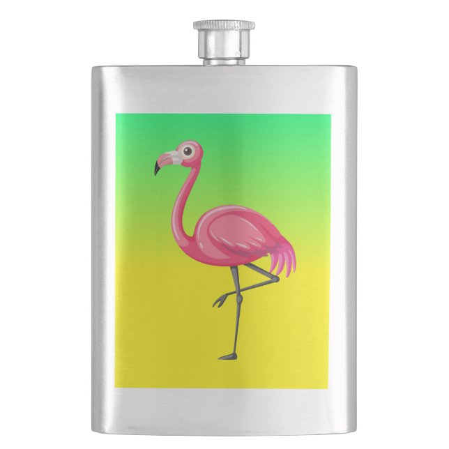 Cantil Flamingo Rosa em Estilo Cartoon (Frente)
