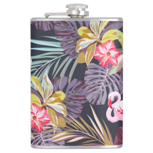 Cantil Flamingo Tropical: Padrão sem costura de verão