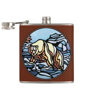 Cantil Fláscara de Urso Tribal, Frasco Nativo Personaliza