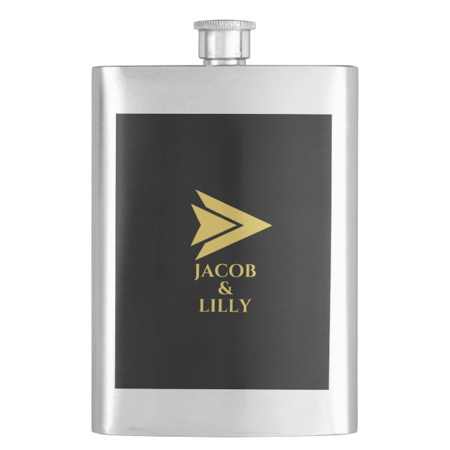 Cantil Flask Clássico de Aço Isolado Personalizado |Zazzl (Frente)